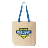 Natural Tote with Contrast-Color Handles Thumbnail