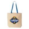 Natural Tote with Contrast-Color Handles Thumbnail