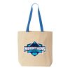 Natural Tote with Contrast-Color Handles Thumbnail