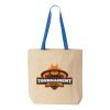 Natural Tote with Contrast-Color Handles Thumbnail