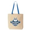 Natural Tote with Contrast-Color Handles Thumbnail