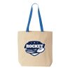 Natural Tote with Contrast-Color Handles Thumbnail
