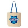 Natural Tote with Contrast-Color Handles Thumbnail