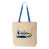 Natural Tote with Contrast-Color Handles Thumbnail