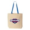 Natural Tote with Contrast-Color Handles Thumbnail