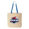 Natural Tote with Contrast-Color Handles Thumbnail