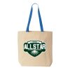 Natural Tote with Contrast-Color Handles Thumbnail