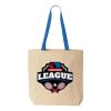 Natural Tote with Contrast-Color Handles Thumbnail