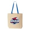 Natural Tote with Contrast-Color Handles Thumbnail
