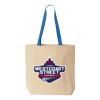 Natural Tote with Contrast-Color Handles Thumbnail