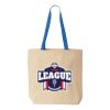 Natural Tote with Contrast-Color Handles Thumbnail