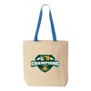 Natural Tote with Contrast-Color Handles Thumbnail
