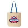 Natural Tote with Contrast-Color Handles Thumbnail