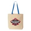 Natural Tote with Contrast-Color Handles Thumbnail