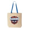 Natural Tote with Contrast-Color Handles Thumbnail