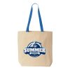 Natural Tote with Contrast-Color Handles Thumbnail