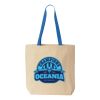 Natural Tote with Contrast-Color Handles Thumbnail