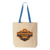 Natural Tote with Contrast-Color Handles Thumbnail