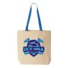Natural Tote with Contrast-Color Handles Thumbnail
