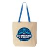 Natural Tote with Contrast-Color Handles Thumbnail