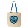 Natural Tote with Contrast-Color Handles Thumbnail