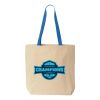 Natural Tote with Contrast-Color Handles Thumbnail