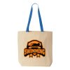 Natural Tote with Contrast-Color Handles Thumbnail