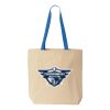 Natural Tote with Contrast-Color Handles Thumbnail