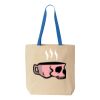 Natural Tote with Contrast-Color Handles Thumbnail