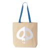 Natural Tote with Contrast-Color Handles Thumbnail
