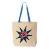 Natural Tote with Contrast-Color Handles Thumbnail