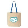 Natural Tote with Contrast-Color Handles Thumbnail