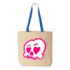 Natural Tote with Contrast-Color Handles Thumbnail