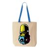 Natural Tote with Contrast-Color Handles Thumbnail