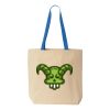 Natural Tote with Contrast-Color Handles Thumbnail