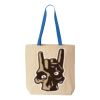 Natural Tote with Contrast-Color Handles Thumbnail