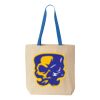 Natural Tote with Contrast-Color Handles Thumbnail