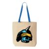 Natural Tote with Contrast-Color Handles Thumbnail