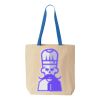 Natural Tote with Contrast-Color Handles Thumbnail
