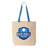 Natural Tote with Contrast-Color Handles Thumbnail