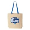 Natural Tote with Contrast-Color Handles Thumbnail