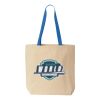 Natural Tote with Contrast-Color Handles Thumbnail