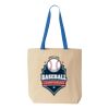 Natural Tote with Contrast-Color Handles Thumbnail