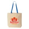 Natural Tote with Contrast-Color Handles Thumbnail