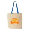 Natural Tote with Contrast-Color Handles Thumbnail