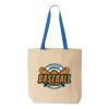 Natural Tote with Contrast-Color Handles Thumbnail