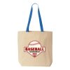 Natural Tote with Contrast-Color Handles Thumbnail