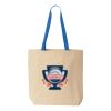 Natural Tote with Contrast-Color Handles Thumbnail