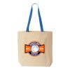 Natural Tote with Contrast-Color Handles Thumbnail