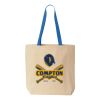 Natural Tote with Contrast-Color Handles Thumbnail